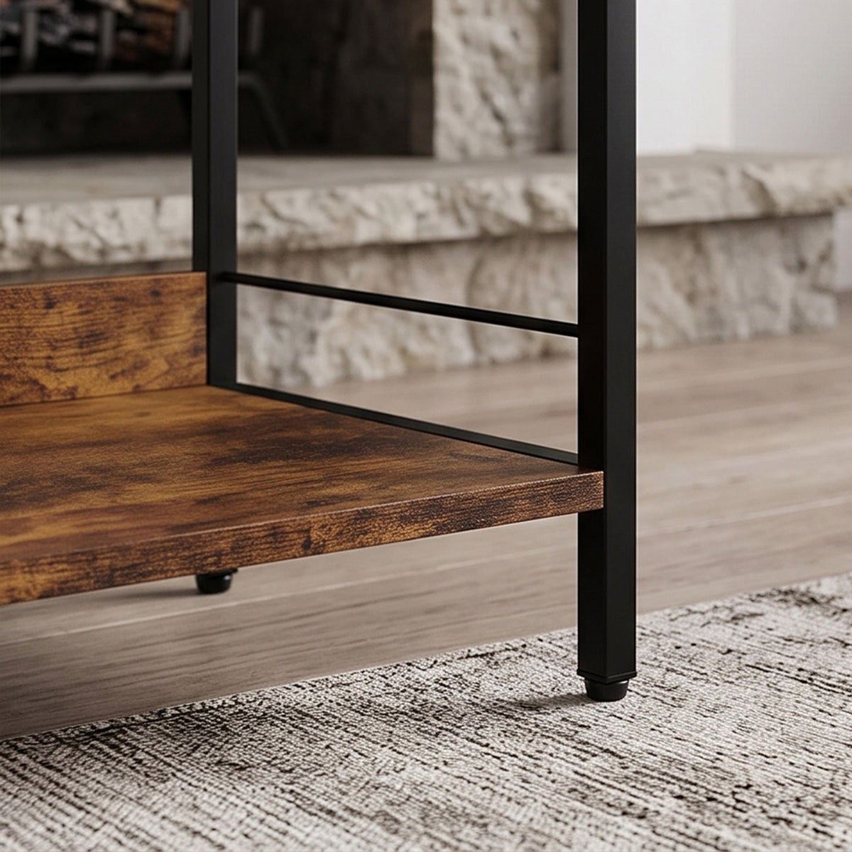 Rustic Brown Arched Bookshelf - detail view 3