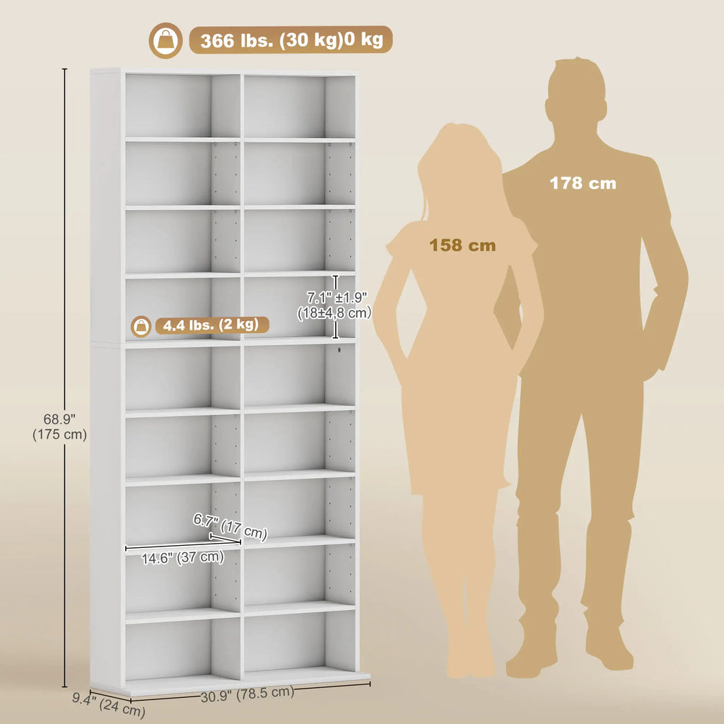 White Bookshelf | Multi-Cube Storage Shelf for Books & Decor