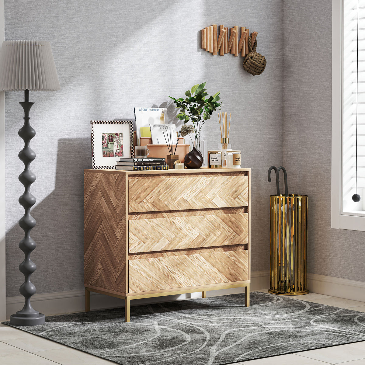 Natural Wood Chest of Drawers - lifestyle view 2