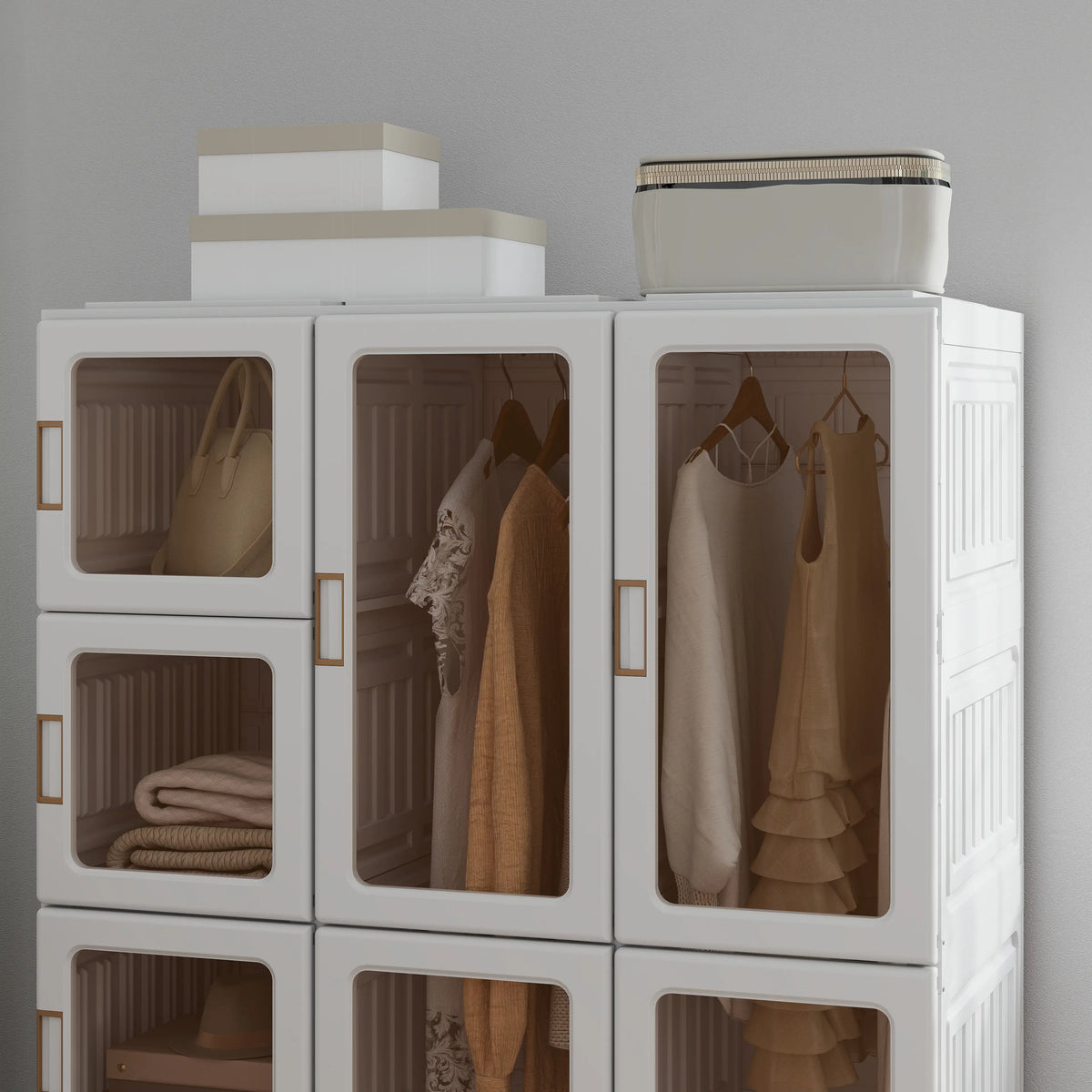Portable Foldable Wardrobe | 9-Cube Modular Closet System