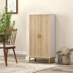 White Kitchen Pantry Cabinet | 47" Freestanding Storage Cabinet with 12 Door Shelves