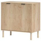 Natural Oak Storage Cabinet | Fluted 2-Door Accent Cabinet