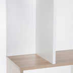White & Oak Bookshelf | S-Shape Open Storage Shelf