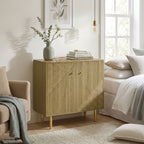 Oak Buffet Sideboard with Gold Legs - detail view 2