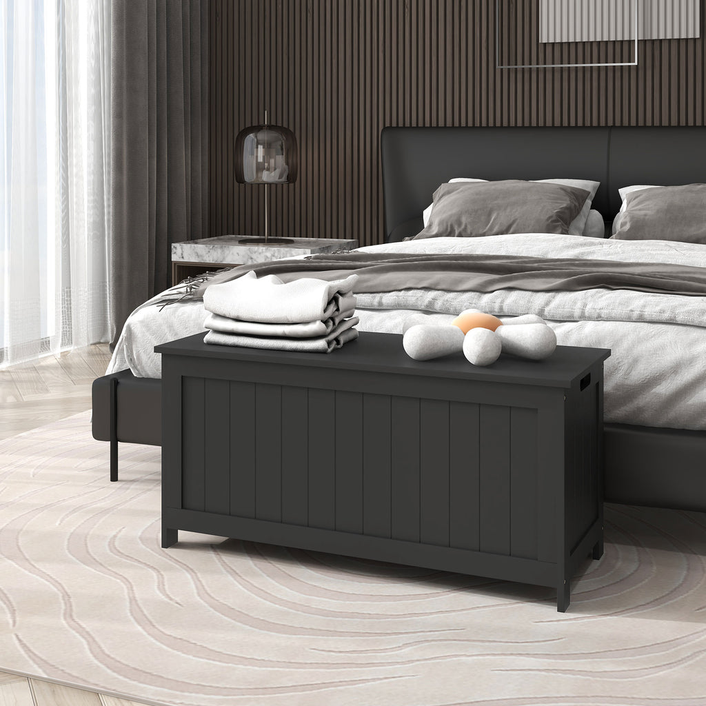 Charcoal Grey Storage Bench | Entryway & Bedroom Storage Chest