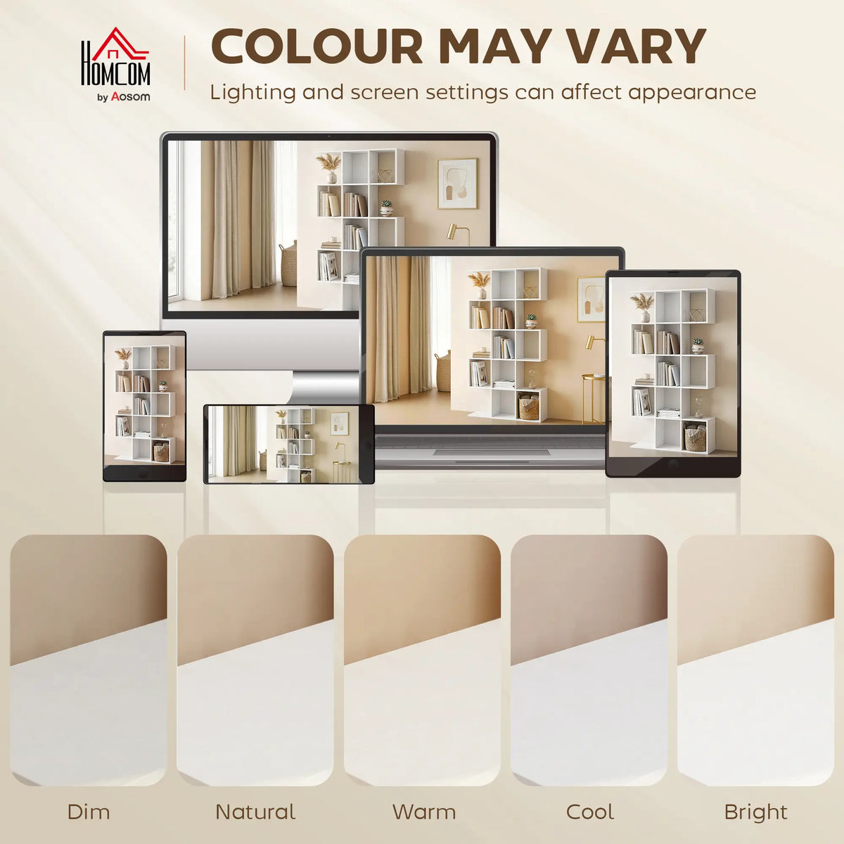 White Geometric Bookshelf | Multi-Level Open Storage Shelf
