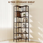 Rustic Brown L-Shaped Corner Bookshelf - dimensions