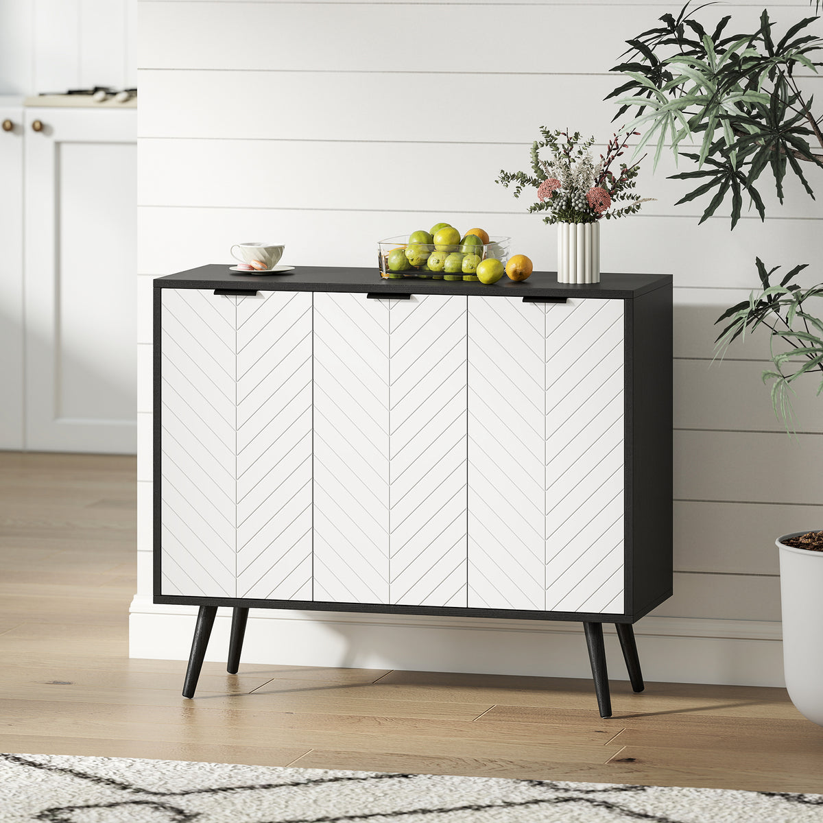 Modern Black Buffet Sideboard - front view