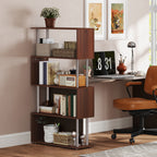 Walnut S-Shaped Wooden Bookcase - detail view 4