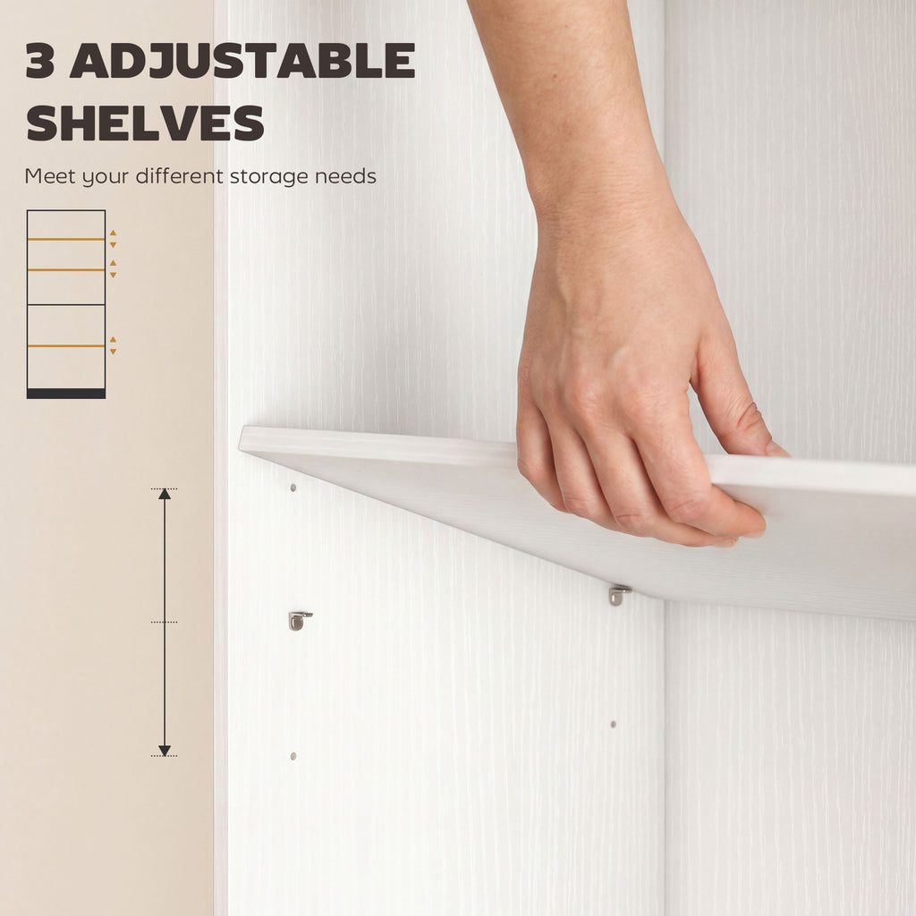 White 5-Tier Bookcase | 69.3" Tall Adjustable Shelf Storage Unit