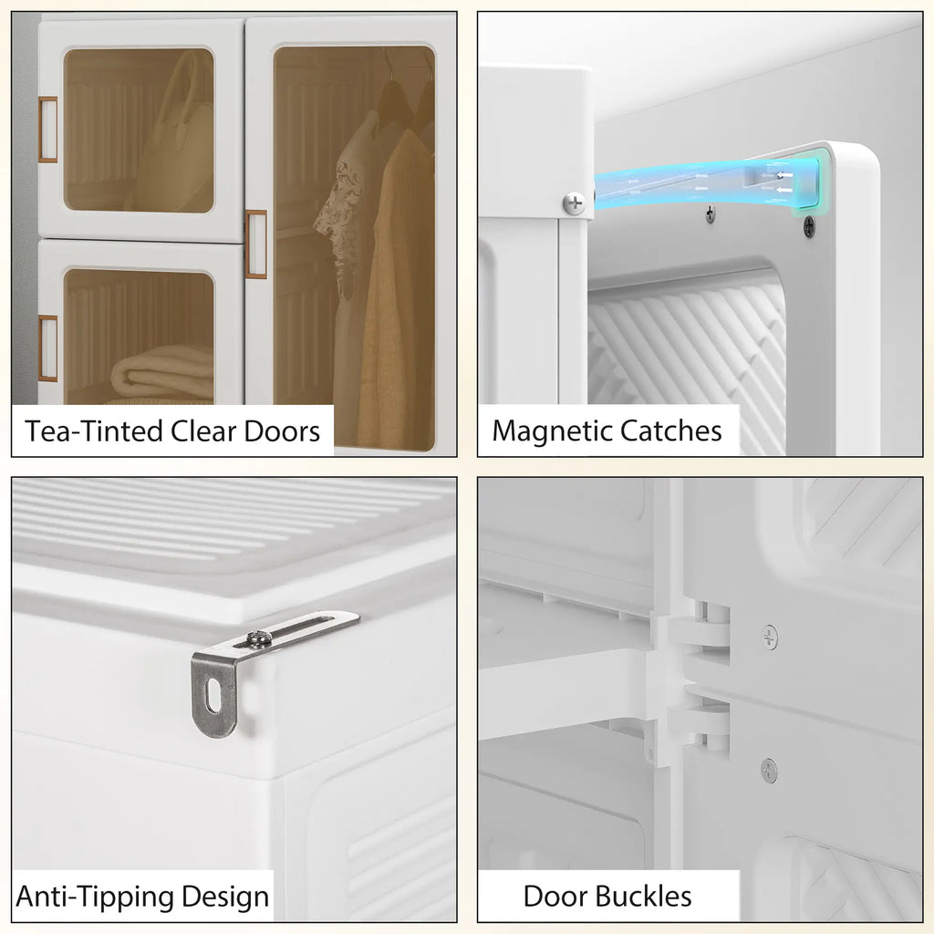 Portable Foldable Wardrobe | 9-Cube Modular Closet System