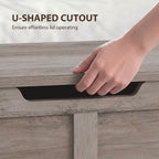 Grey Wood Grain Storage Chest - detail view