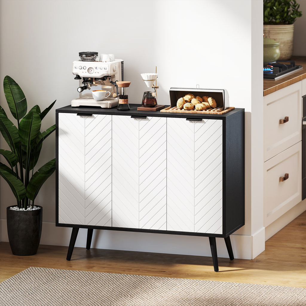 Modern Black Buffet Sideboard - detail view 3