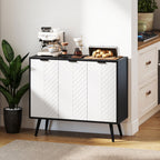 Modern Black Buffet Sideboard - detail view 3