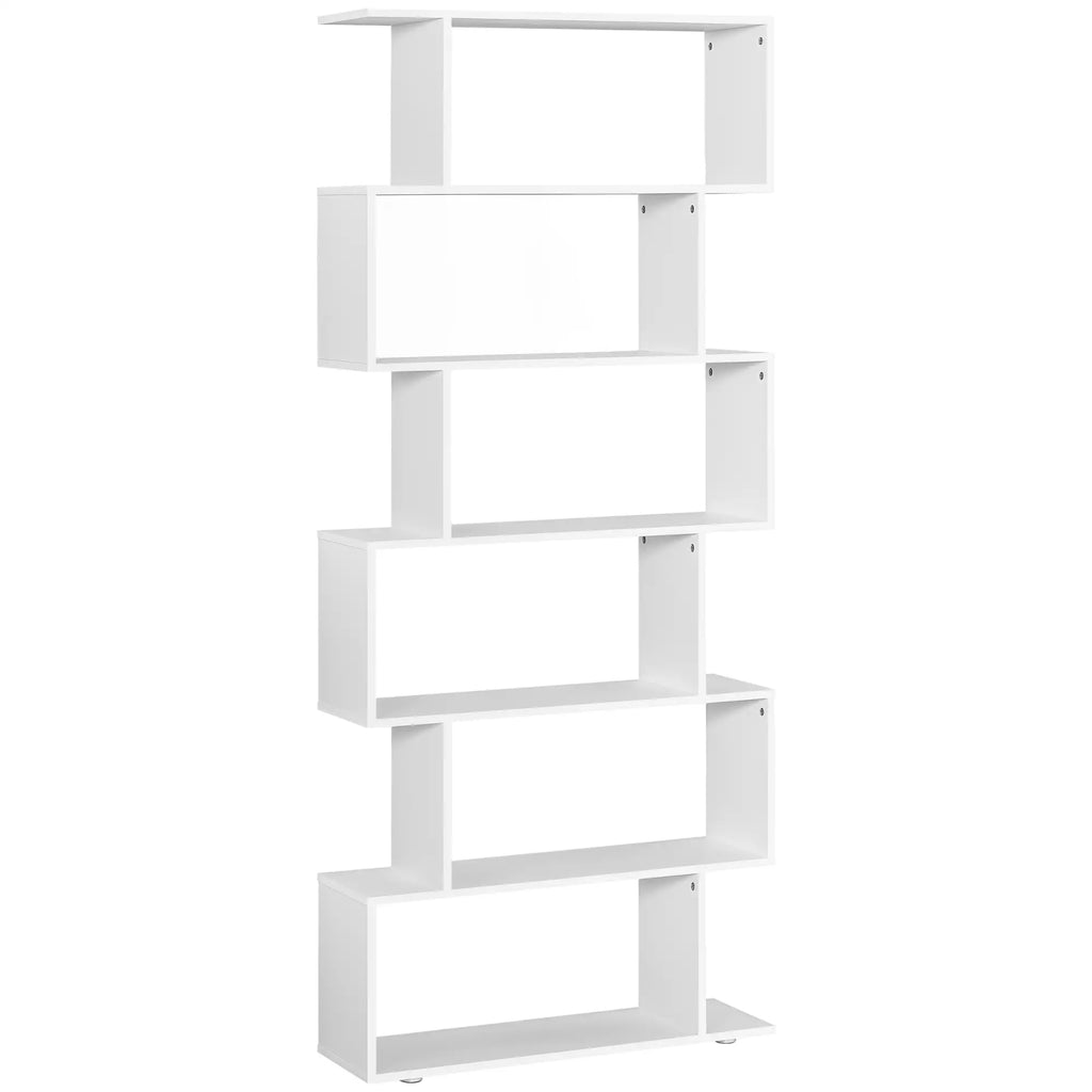 White Bookshelf | Extra-Tall Tree-Shape Open Shelf for Home Office