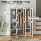 Portable Foldable Wardrobe | 9-Cube Modular Closet System