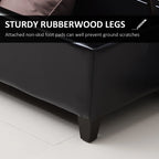 Black Tufted Storage Ottoman Bench | 51-Inch Entryway & Bedroom Seat