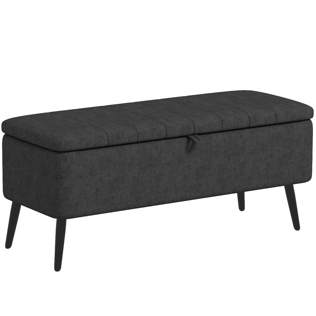 Charcoal Storage Ottoman | Entryway & Bedroom Storage Bench