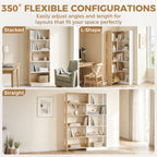 Fruitwood and White Corner Bookshelf - shelf detail
