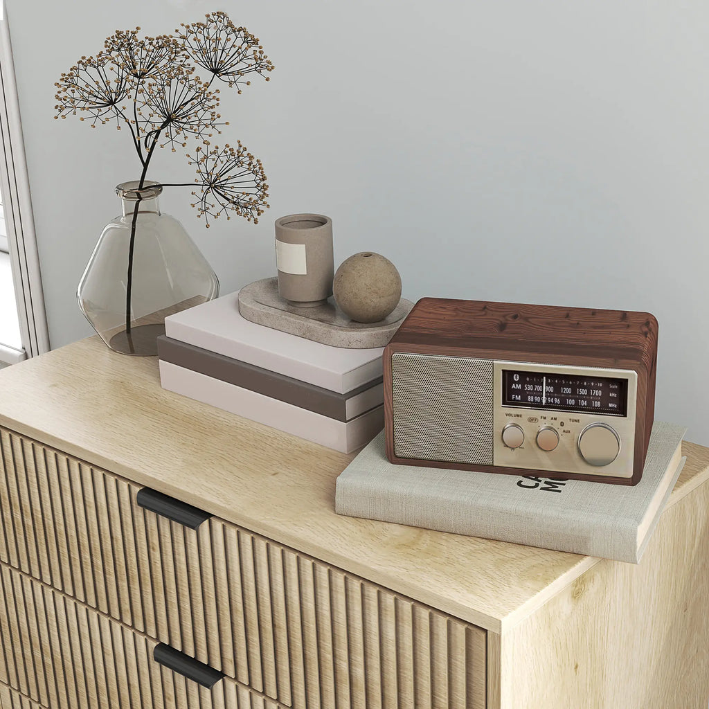 Natural Oak Chest of Drawers | Fluted 3-Drawer Dresser