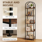 Rustic Brown Arched Bookshelf - detail view