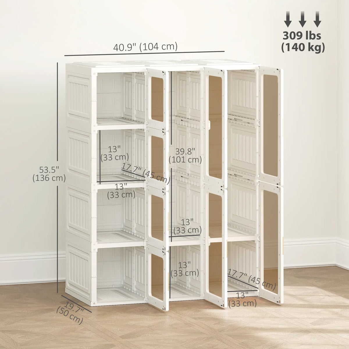 Portable Foldable Wardrobe | 9-Cube Modular Closet System