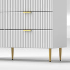 White Dresser | 6-Drawer Chest of Drawers with Gold Legs
