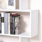 White Bookshelf | Extra-Tall Tree-Shape Open Shelf for Home Office