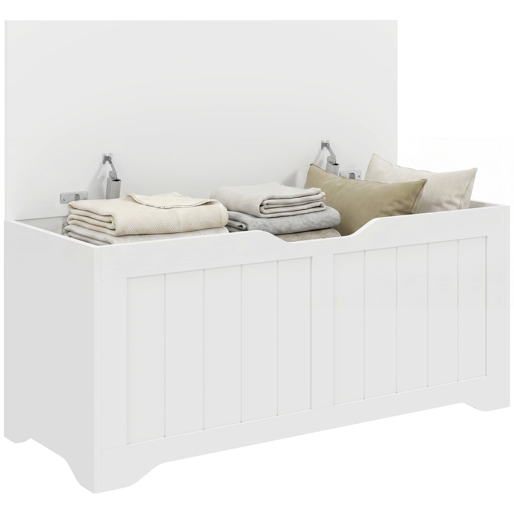 White Storage Trunk | Flip-Top Bedroom Storage Bench