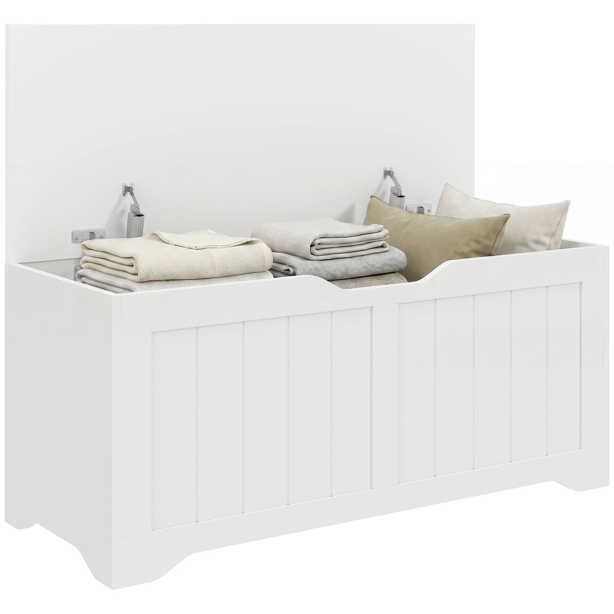 White Storage Trunk | Flip-Top Bedroom Storage Bench