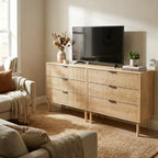 Natural Oak Chest of Drawers | Fluted 3-Drawer Dresser
