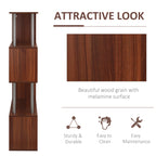 Walnut S-Shaped Wooden Bookcase - dimensions