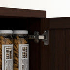 Dark Brown 5-Tier Kitchen Storage Cabinet | 63" Pantry Cabinet with Adjustable Shelves