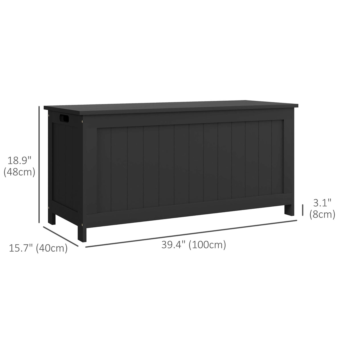 Charcoal Grey Storage Bench | Entryway & Bedroom Storage Chest