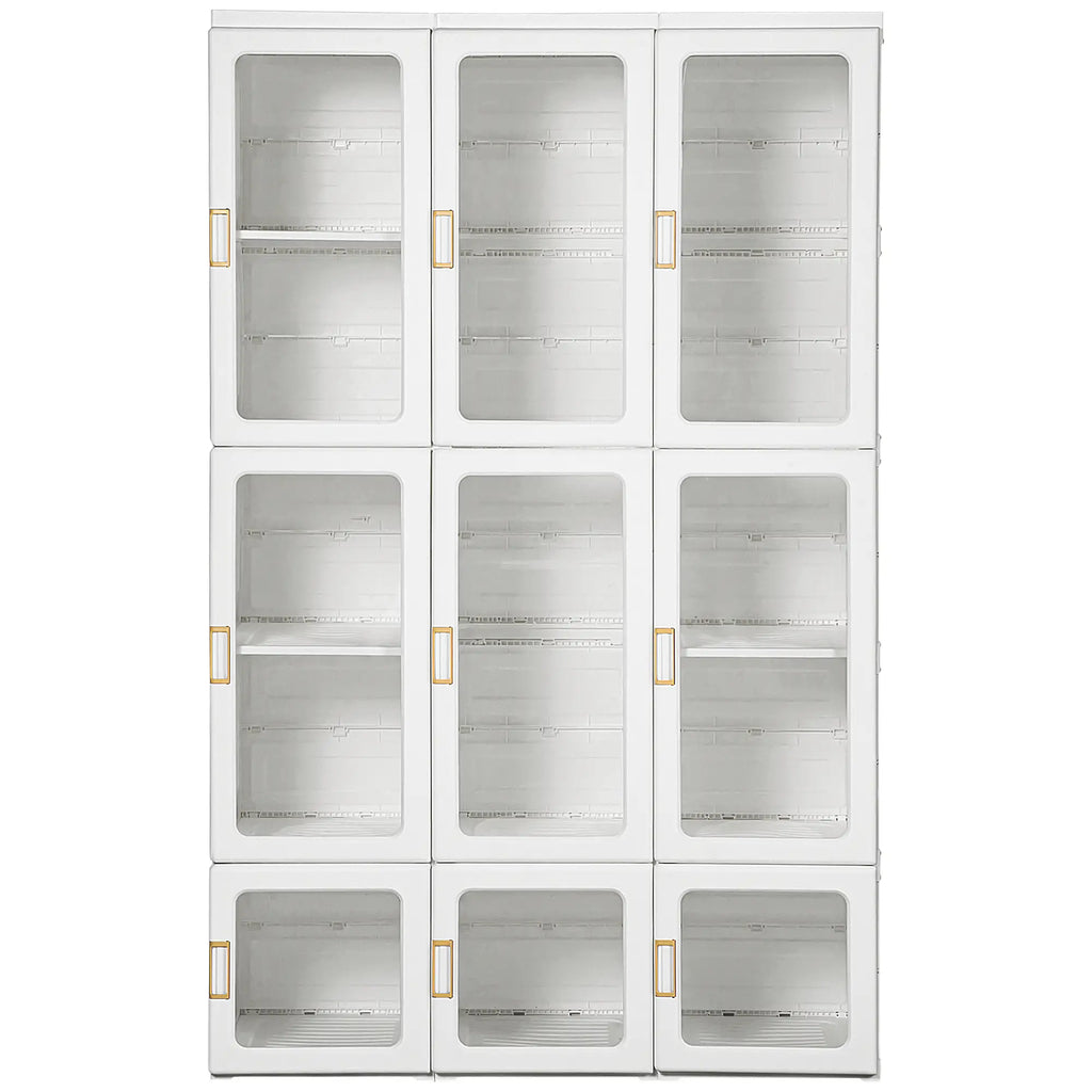 Foldable Modular Wardrobe | 9-Cube Portable Closet with Clear Doors