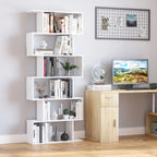 White Bookshelf | Extra-Tall Tree-Shape Open Shelf for Home Office