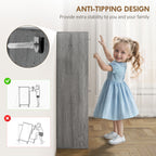 Grey Shoe Storage Cabinet | 45.5" Wide Entryway Cabinet with 4 Flip Drawers