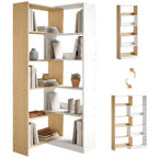 Fruitwood and White Corner Bookshelf - detail view 2